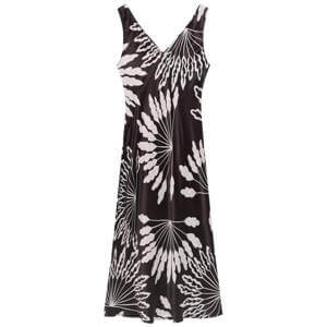 Brown Palm Print Midi Dress